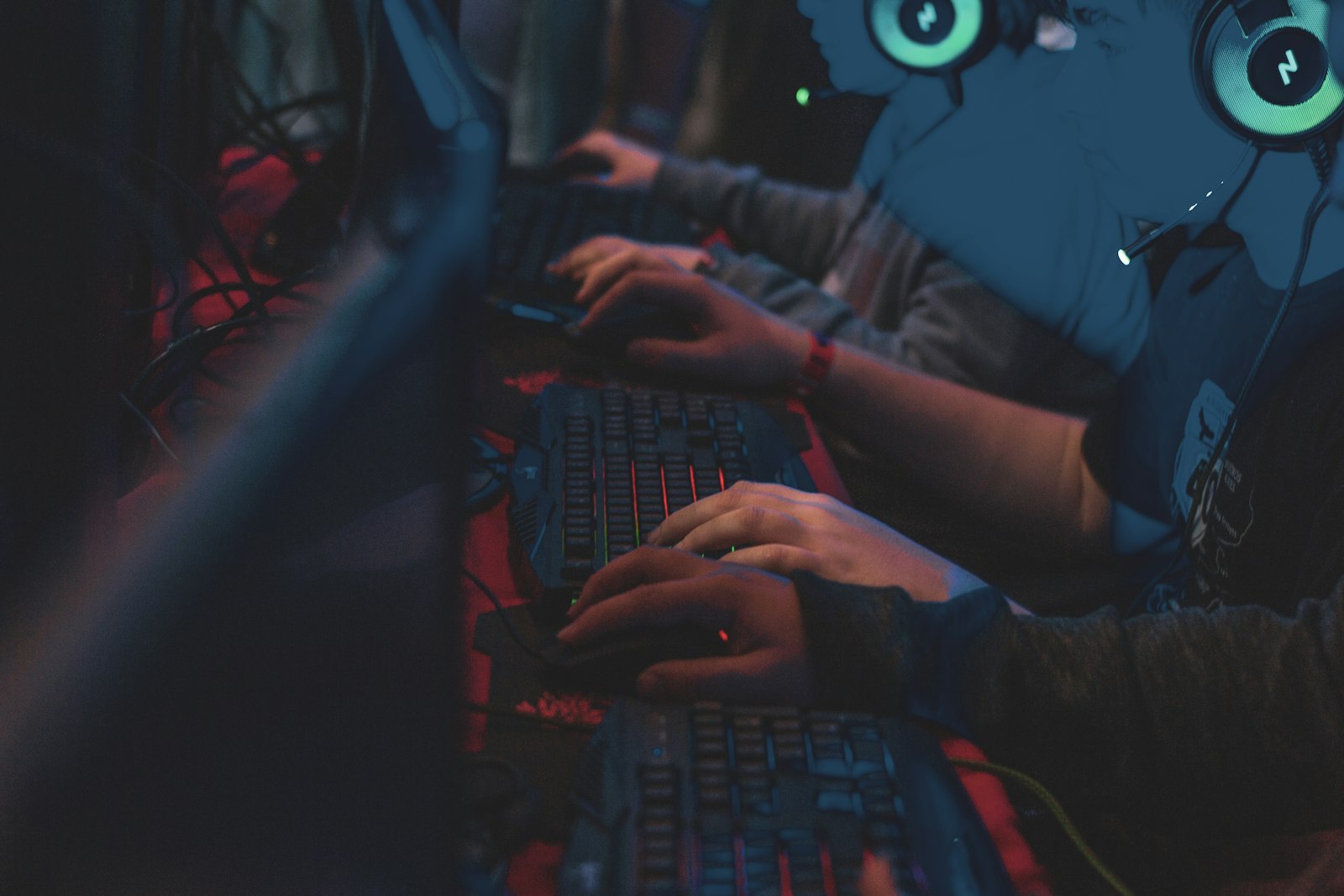 Black mechanical gaming keyboard close-up